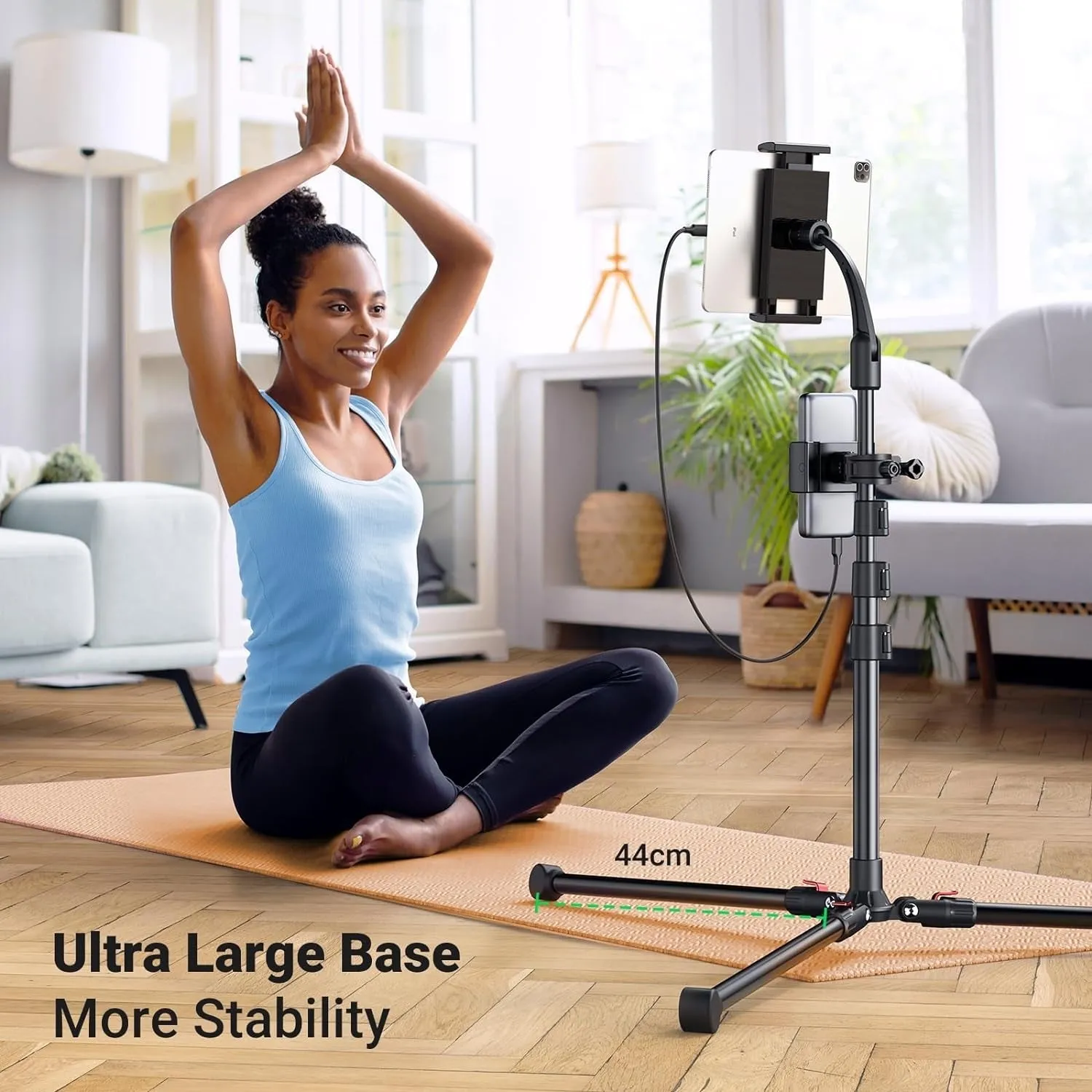 15647 2-in-1 Tablet   Phone Tripod Stand | Max 12.9” Tablet | Max 7.2” Phone