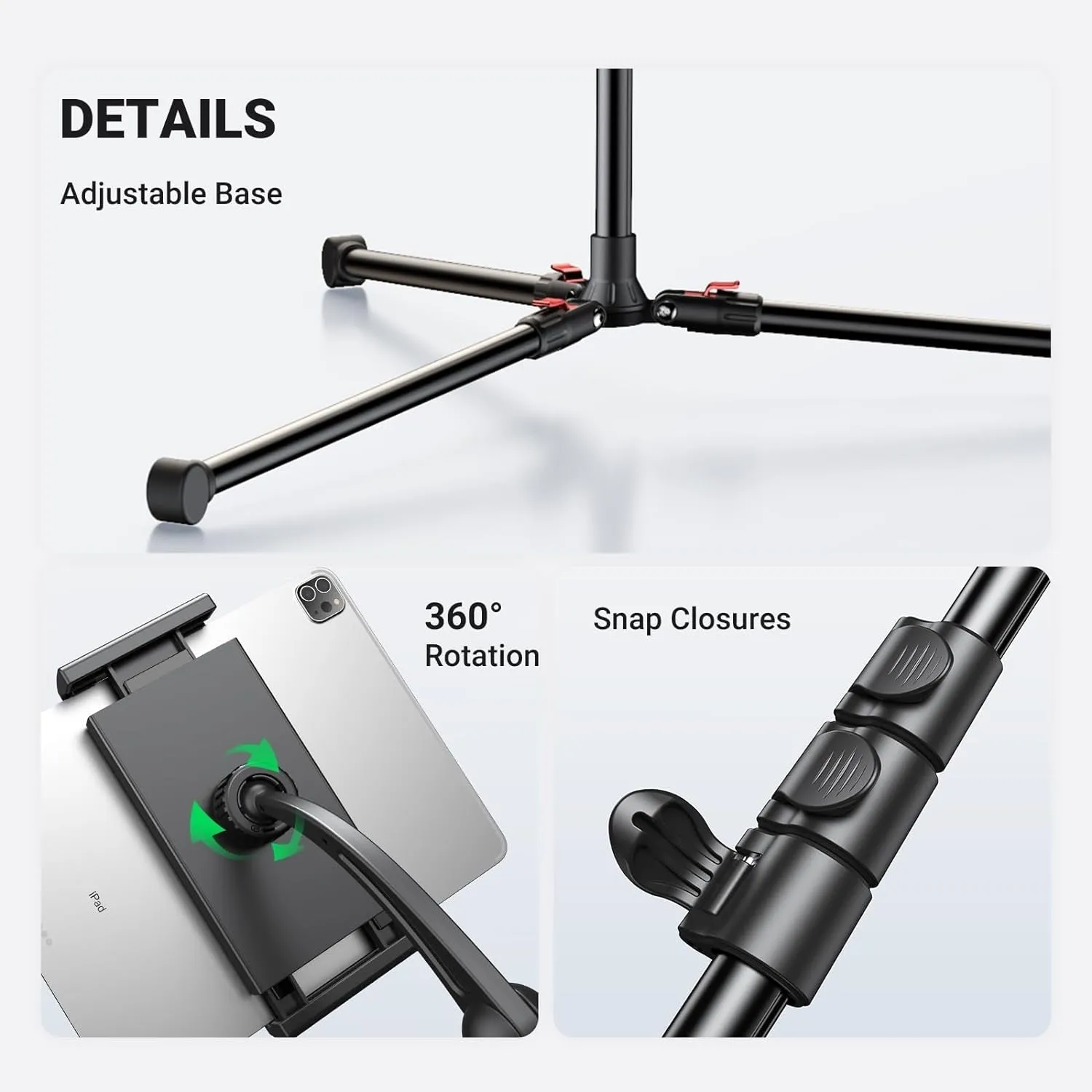 15647 2-in-1 Tablet   Phone Tripod Stand | Max 12.9” Tablet | Max 7.2” Phone