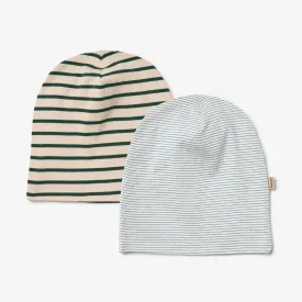 2 Hat Soft Aidan - blue green stripe