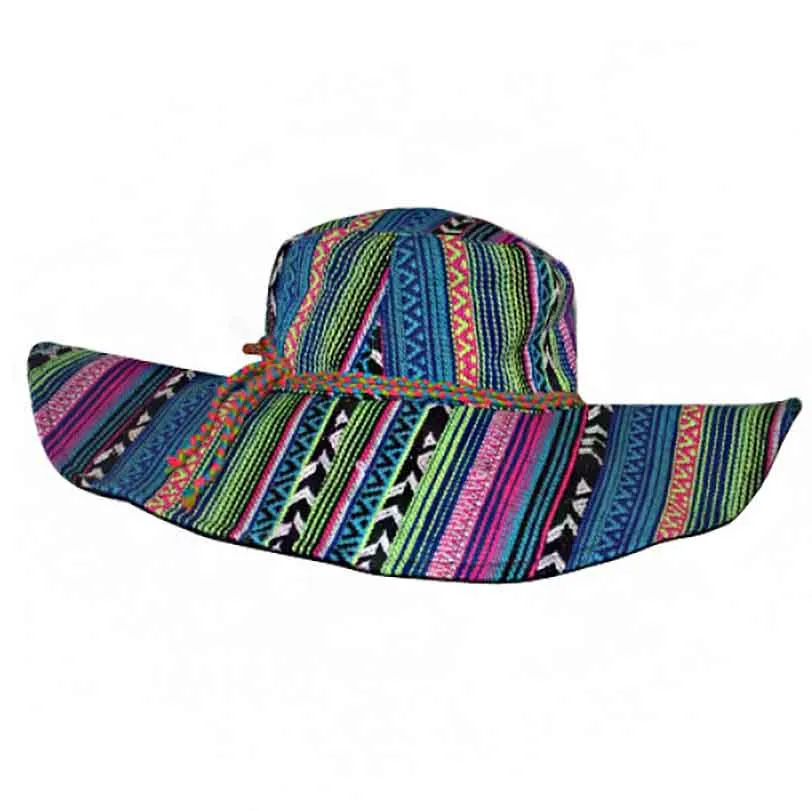 Aztec Pattern Striped Bohemian Hat - America and Beyond