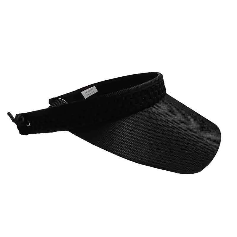 Black Mesh Band Golf Sun Visor with Coil Lace by GloveIt