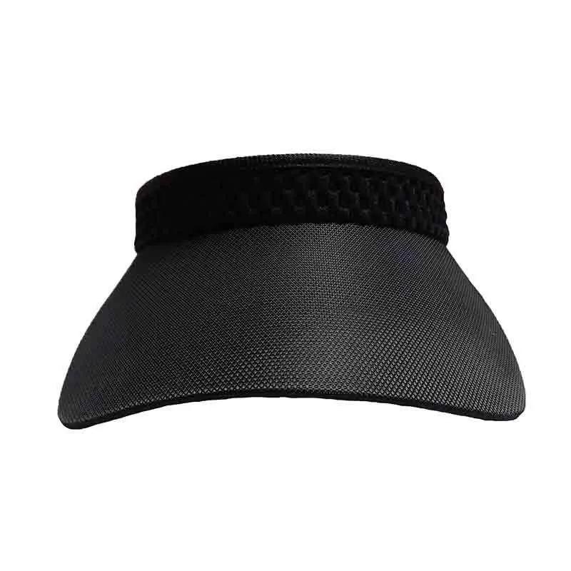 Black Mesh Band Golf Sun Visor with Coil Lace by GloveIt
