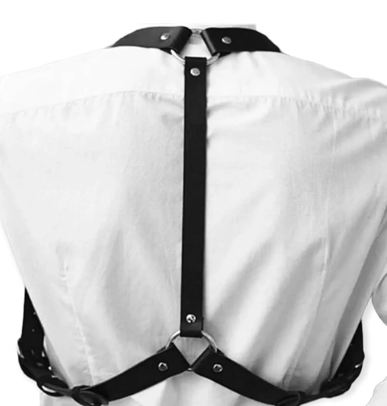 Black Wide Shoulder Suspender Harness Belt