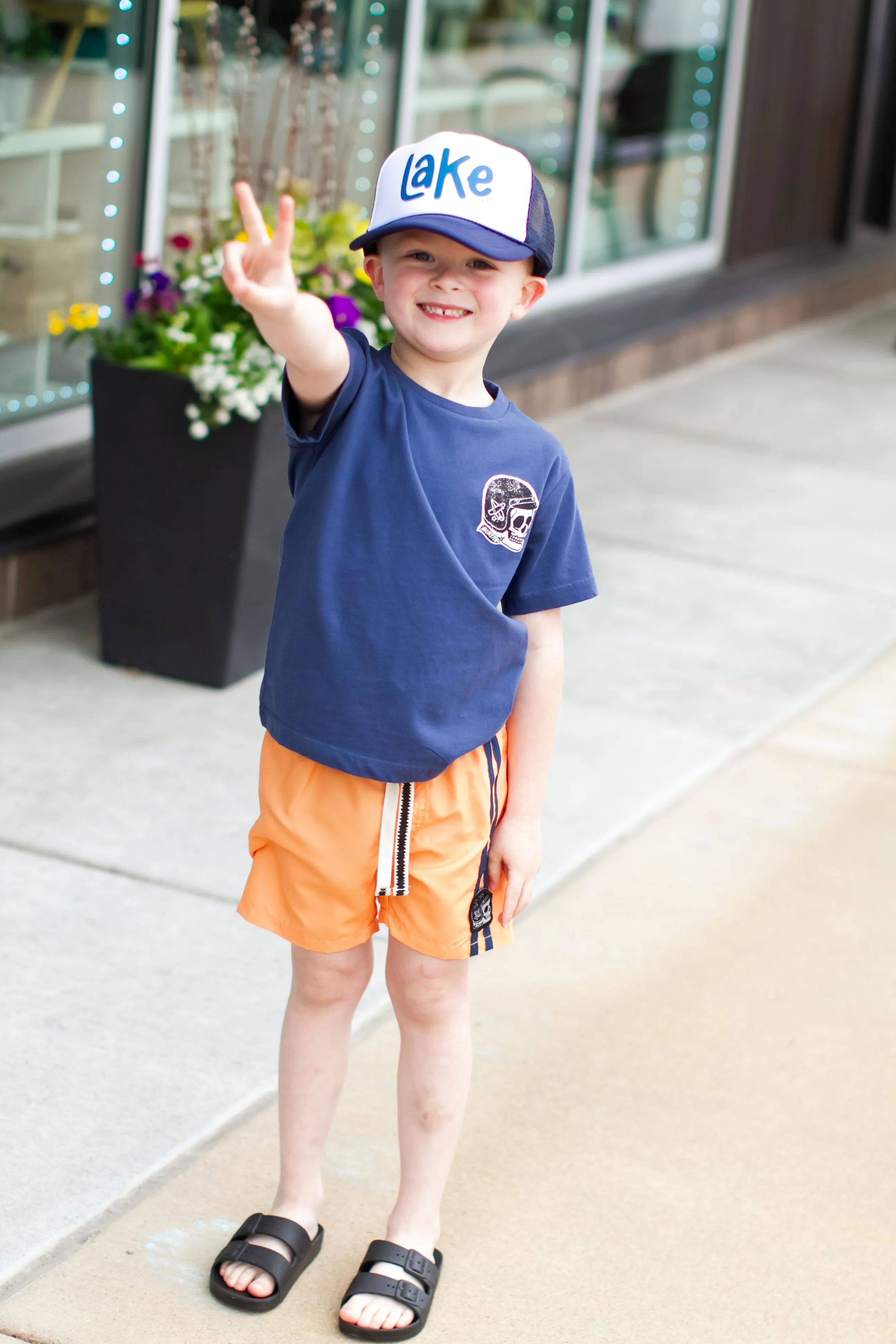 Bubu - Baby/Toddler/Kids Trucker Hats - LAKE in Navy/White