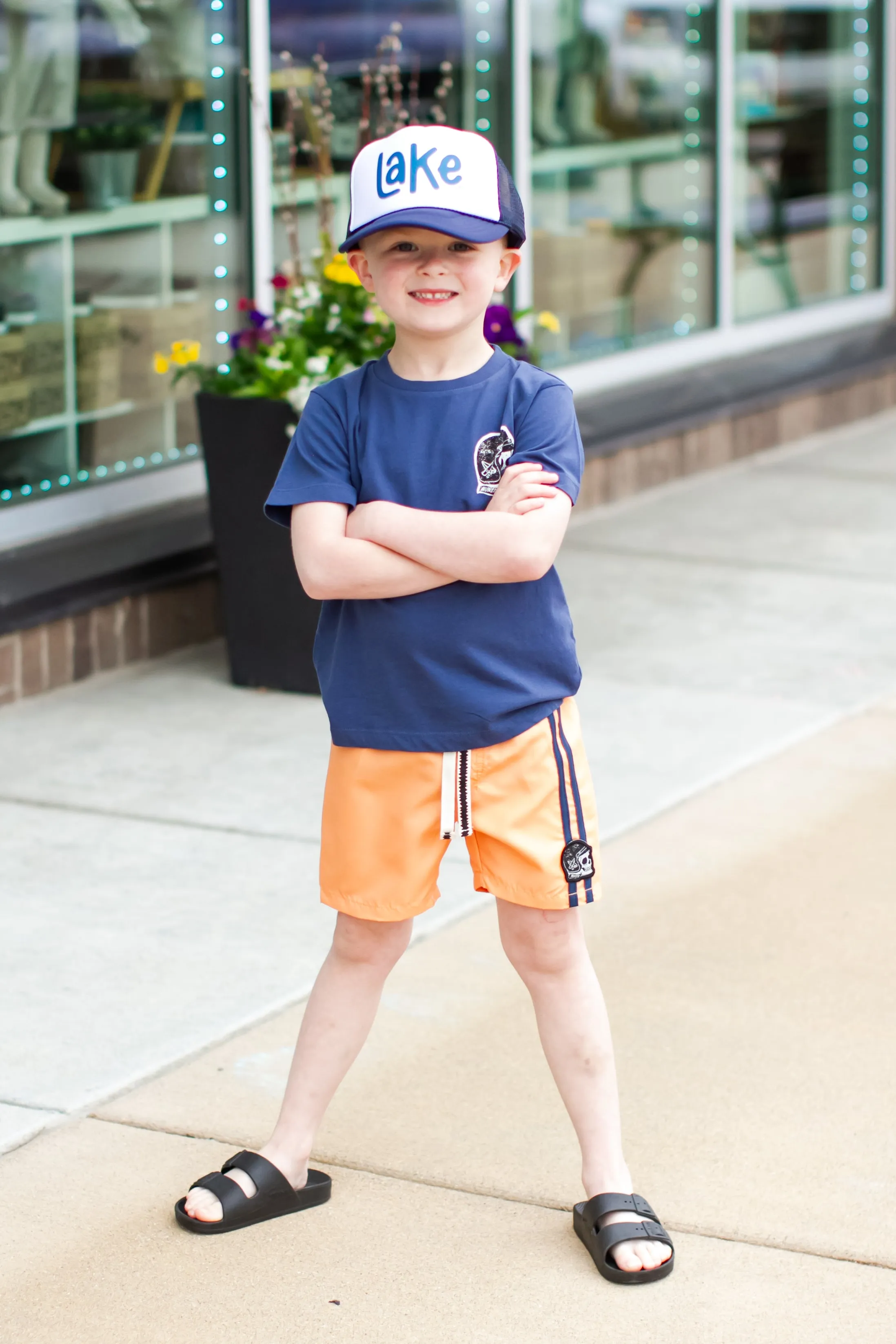 Bubu - Baby/Toddler/Kids Trucker Hats - LAKE in Navy/White