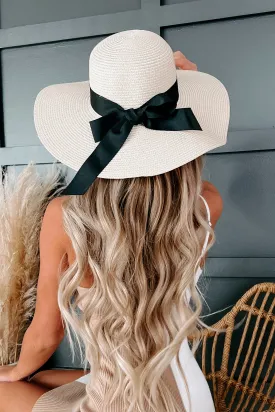 Covered But Cute Straw Floppy Hat (Beige)