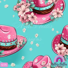 Cowgirl hats floral pink