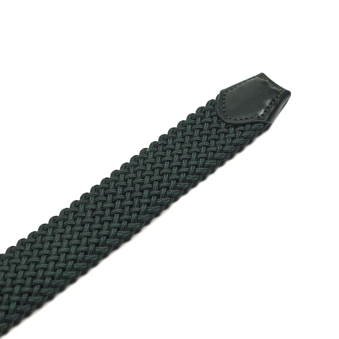 Dark Green Intreccio "tubo" tubular elastic woven belt