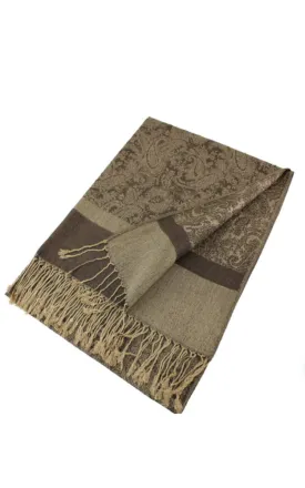 DB018-042 Light Paisley Pashmina Scarf Shawls
