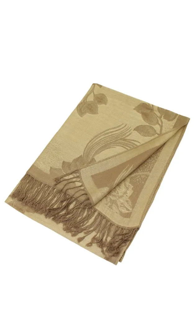 DB022 Rose Floral Pashmina Reversible Scarf Shawls