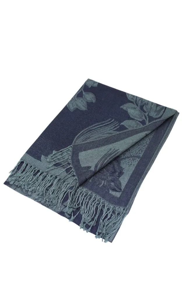 DB022 Rose Floral Pashmina Reversible Scarf Shawls