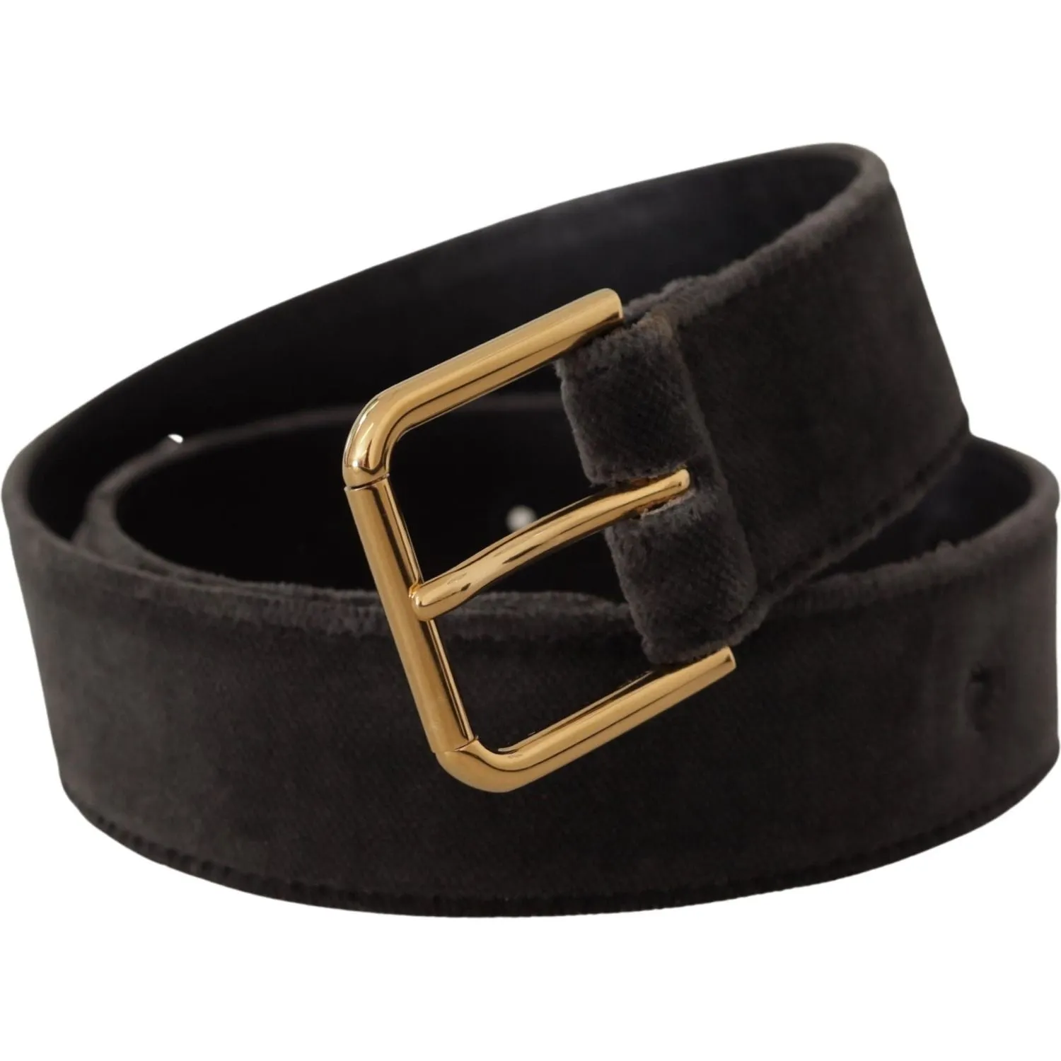 Dolce & Gabbana Elegant Velvet Belt with Engraved Buckle