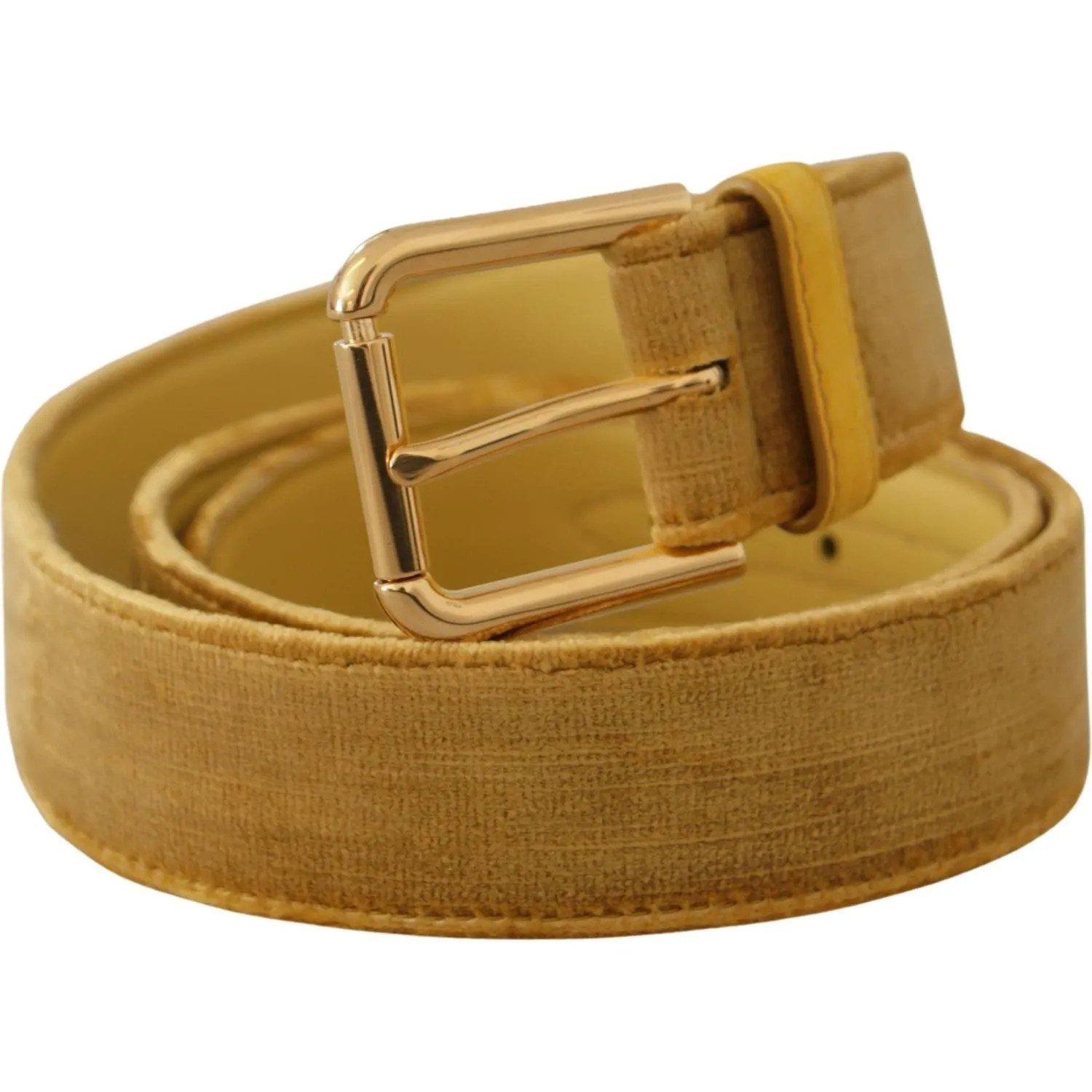 Dolce & Gabbana Elegant Velvet Designer Gold-Buckled Belt