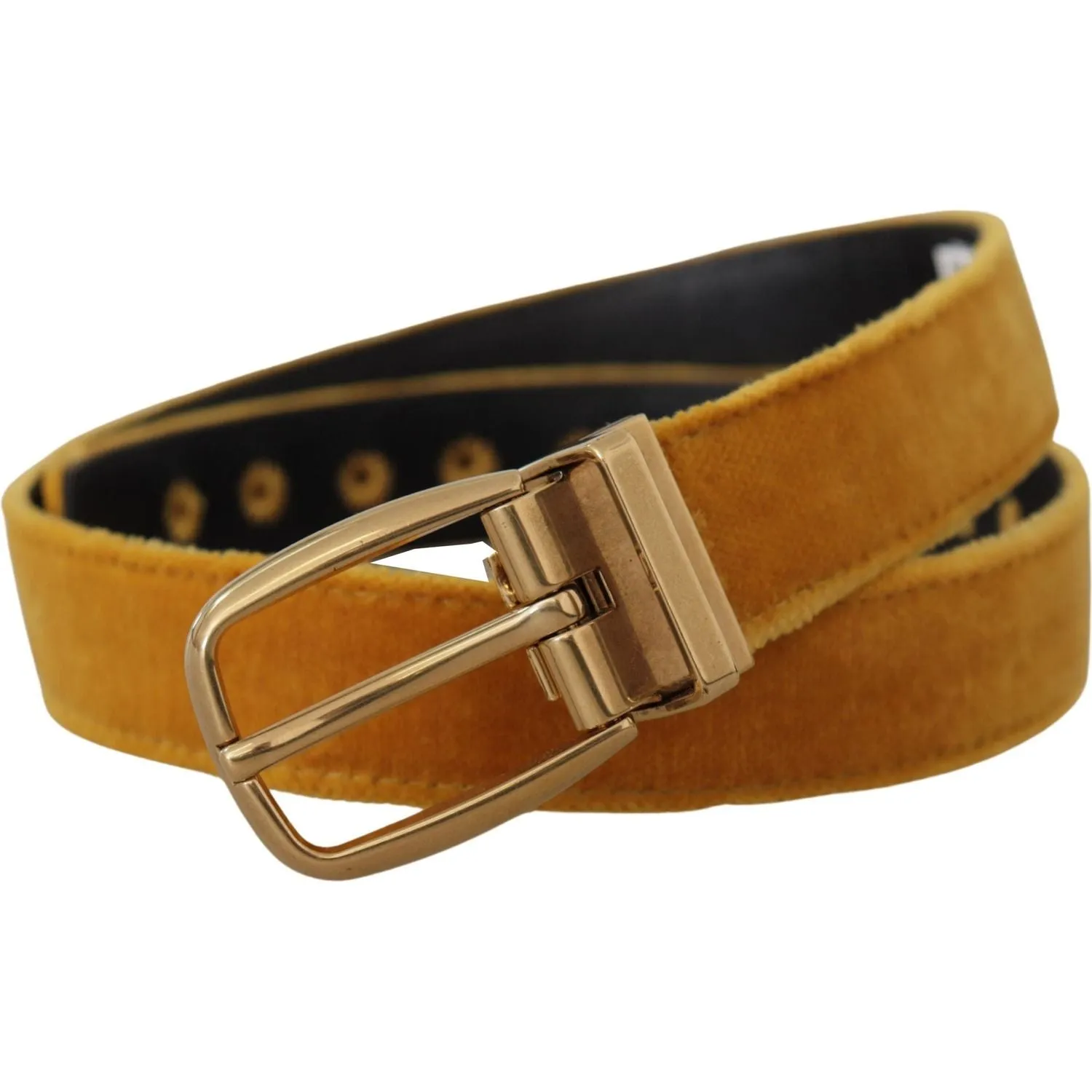 Dolce & Gabbana Elegant Velvet Gold Buckle Women's Belt