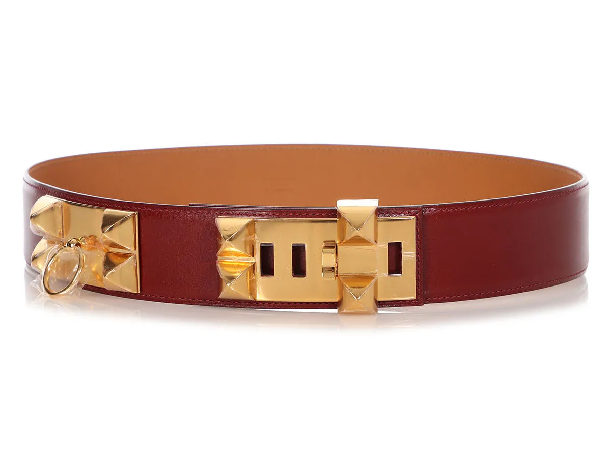 Hermès Rouge Collier de Chien CDC Belt
