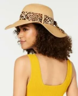 INC packable floppy scarf women's wide brim sunhat UPF 50  Animal print