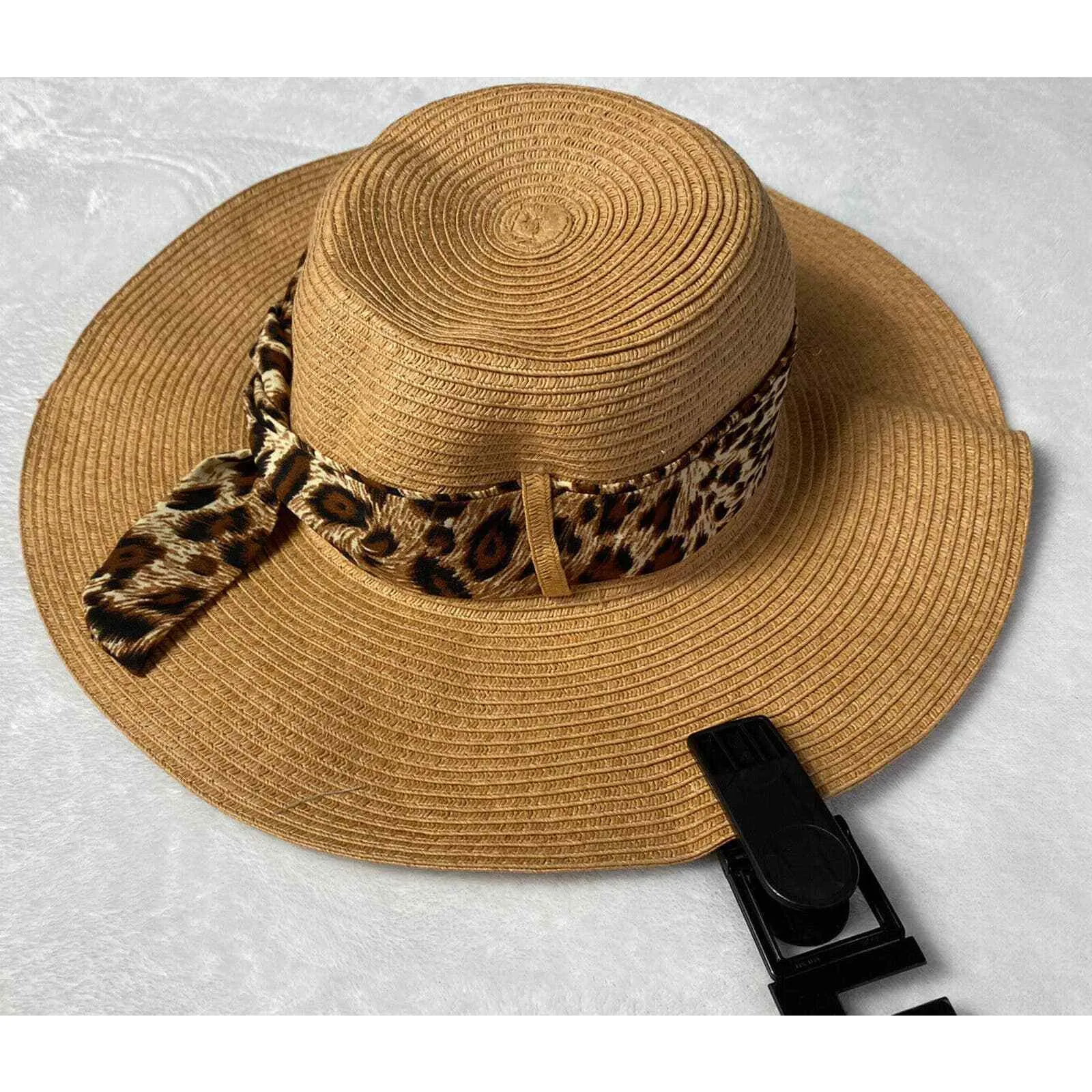 INC packable floppy scarf women's wide brim sunhat UPF 50  Animal print