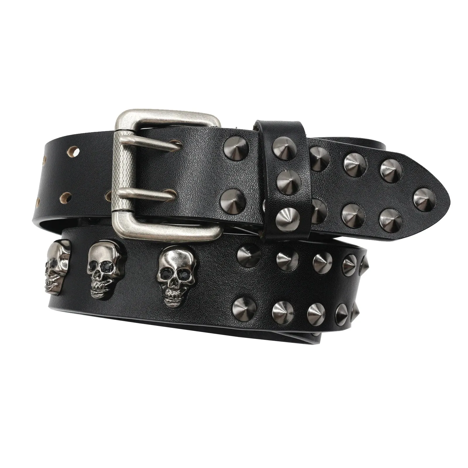 Leather Skull Belt