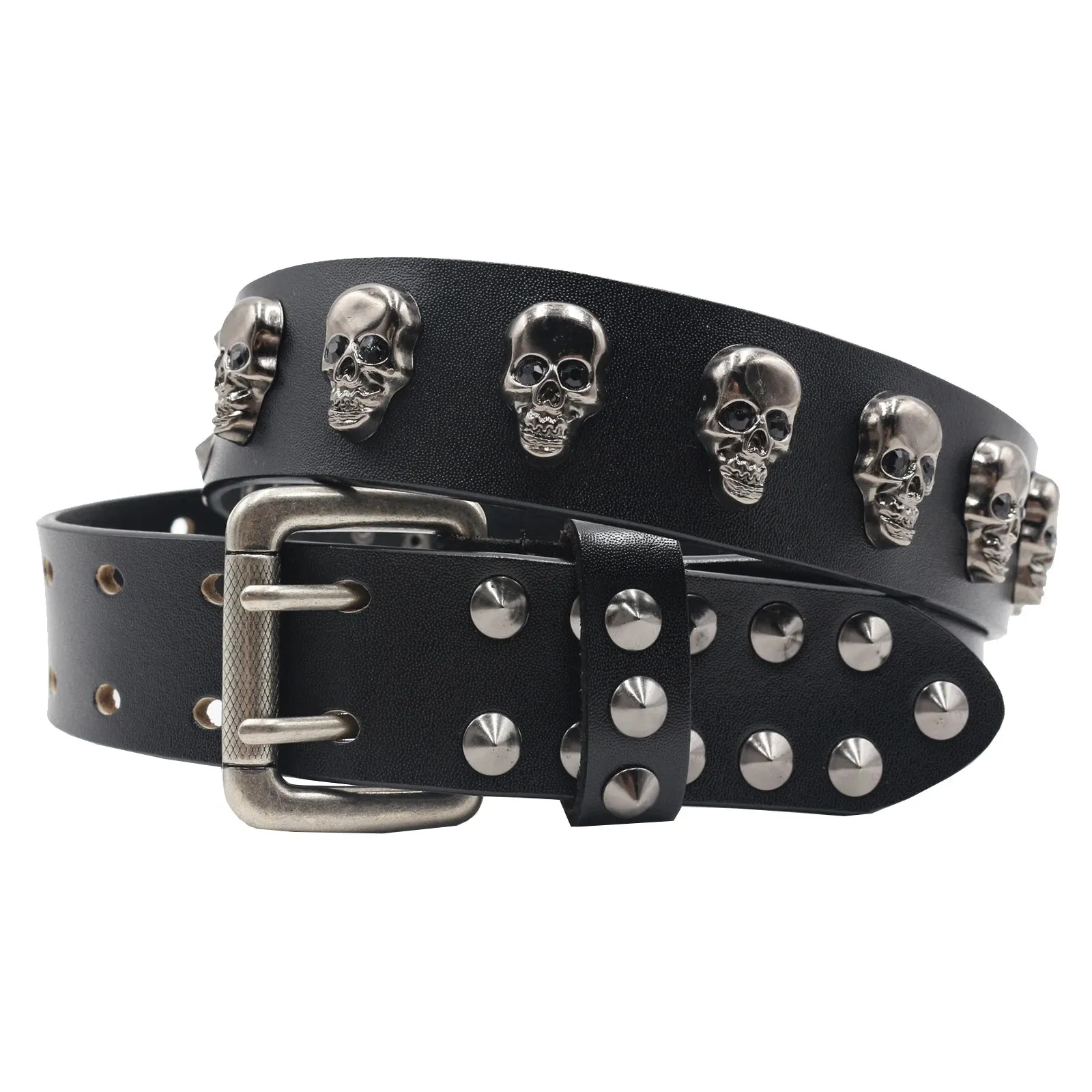 Leather Skull Belt