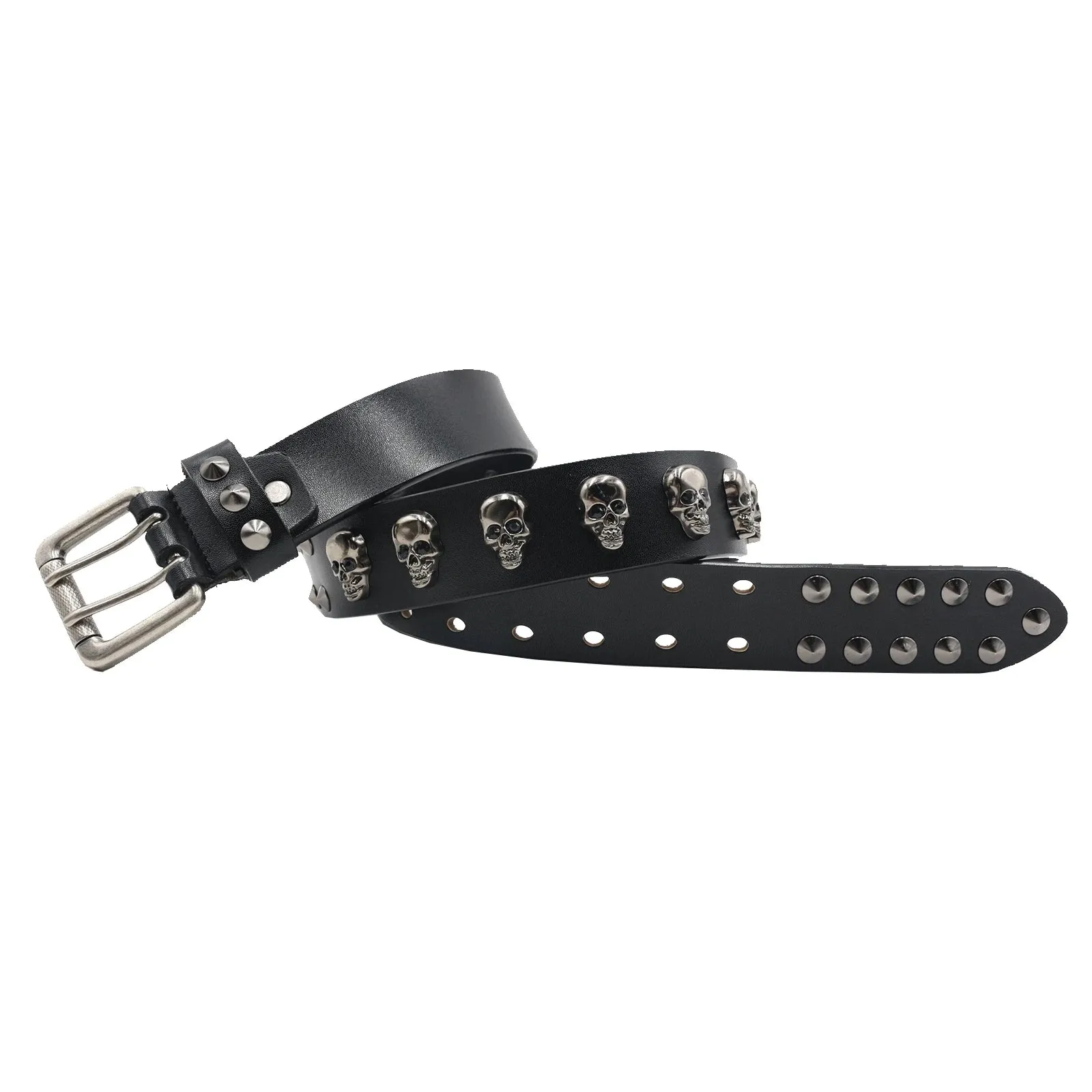 Leather Skull Belt