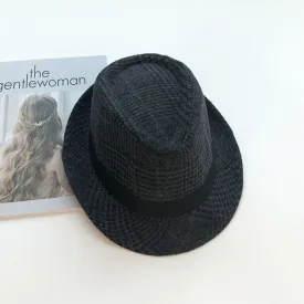 Mens Kentucky Derby Hats Plaid Autumn Winter Retro Warm Bowler Hat Female