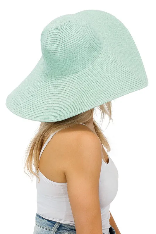 Mint Tight Weave Heavy Brim Floppy Hat