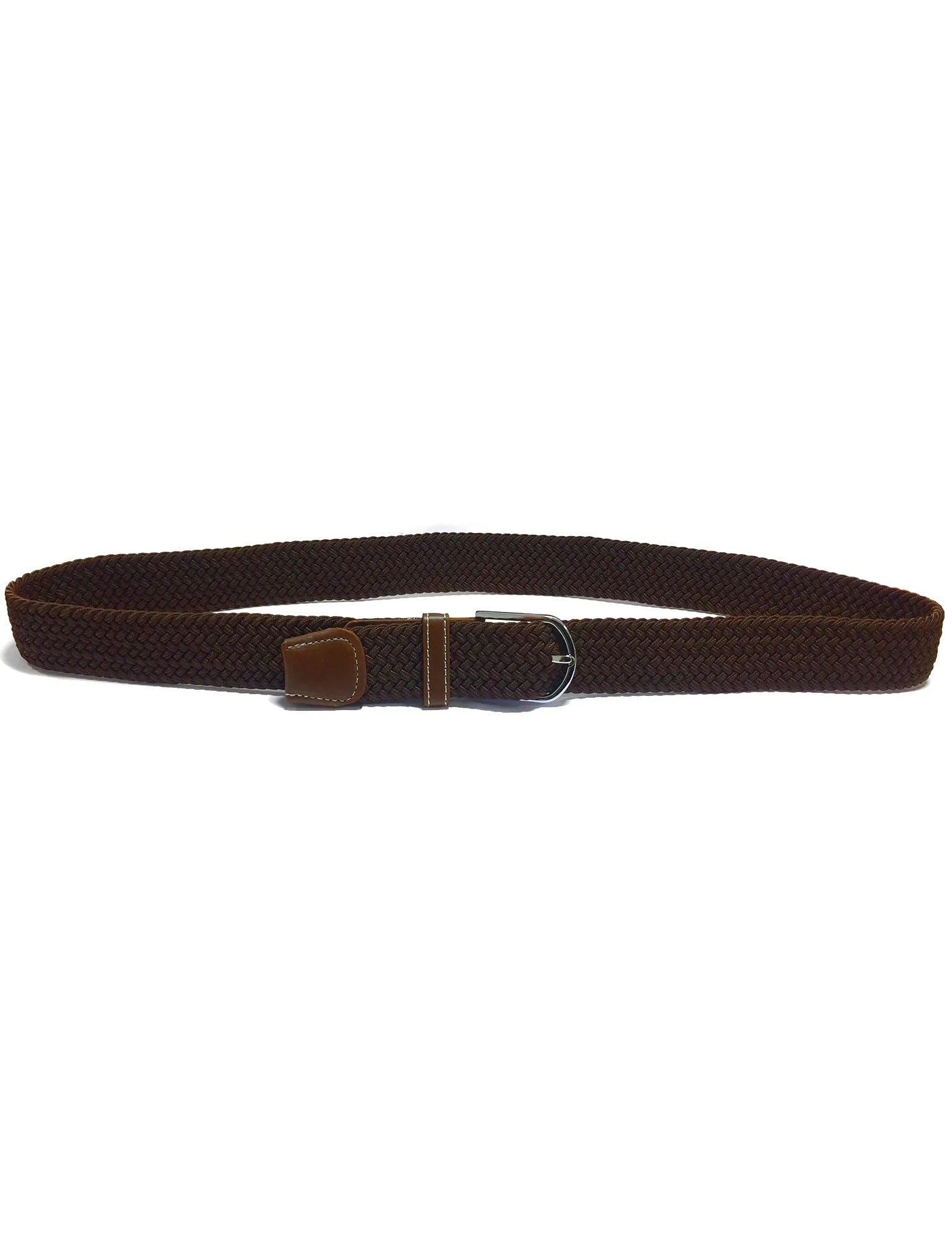Quinn Textured Woven and Leather Belt in Brown