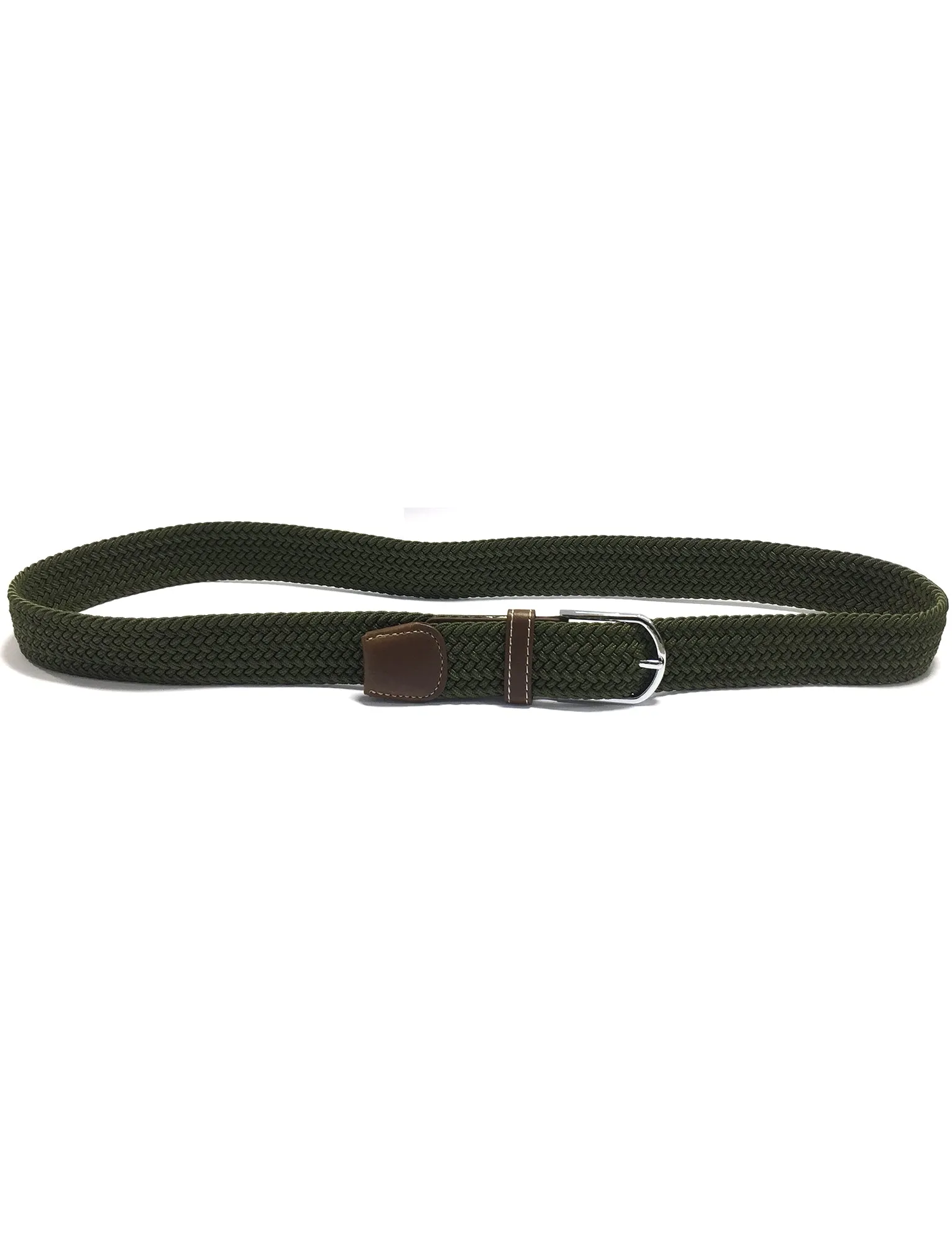 Quinn Textured Woven and Leather Belt in Khaki