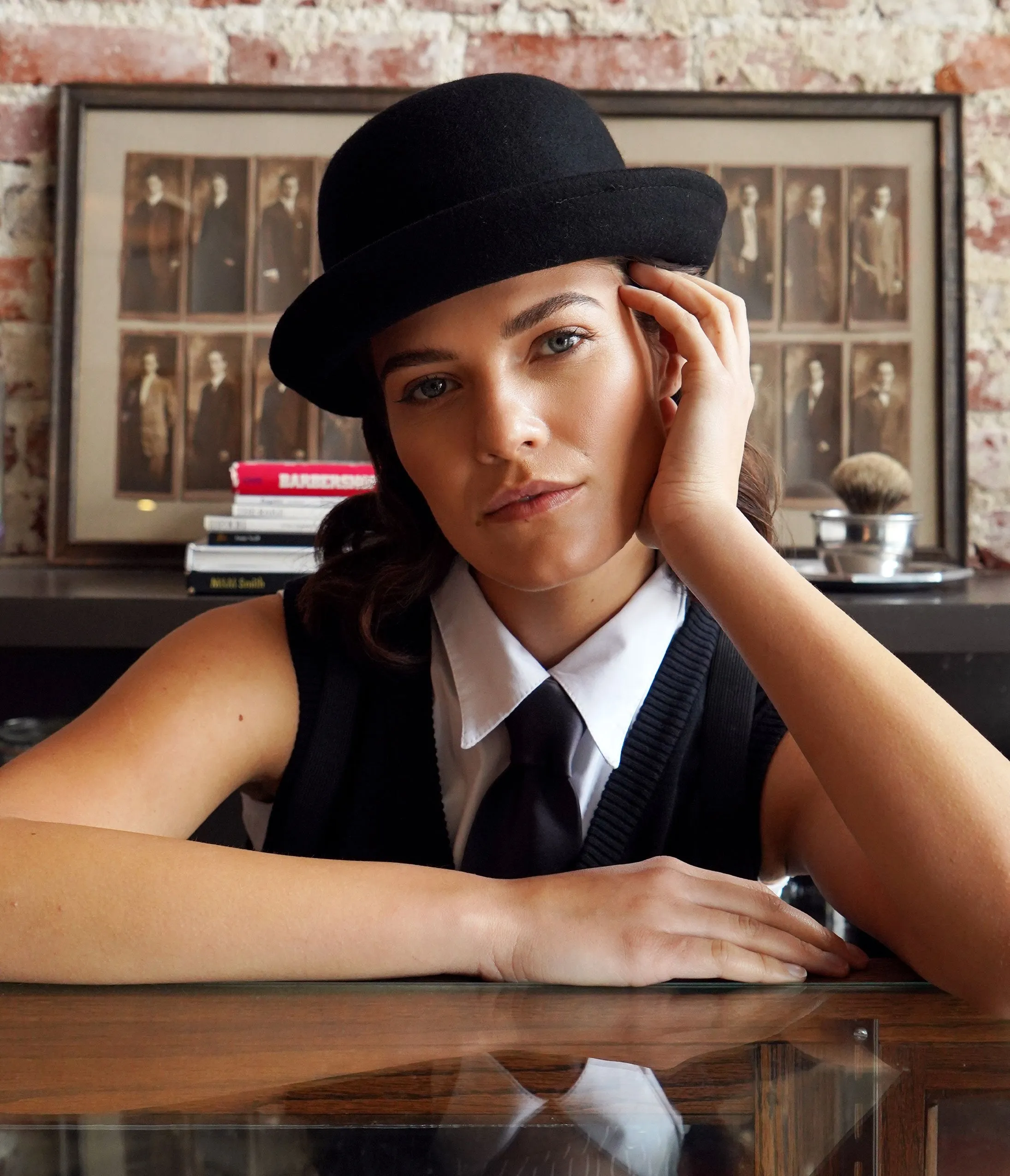 Retro Style Black Wool Bowler Hat
