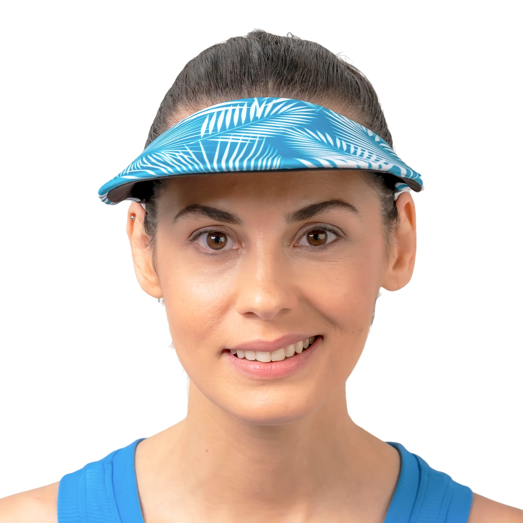Round Brim - Marine Blue Palms