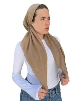 Scarf Bar Classic Tan Pre-Tied Bandanna with Full Grip