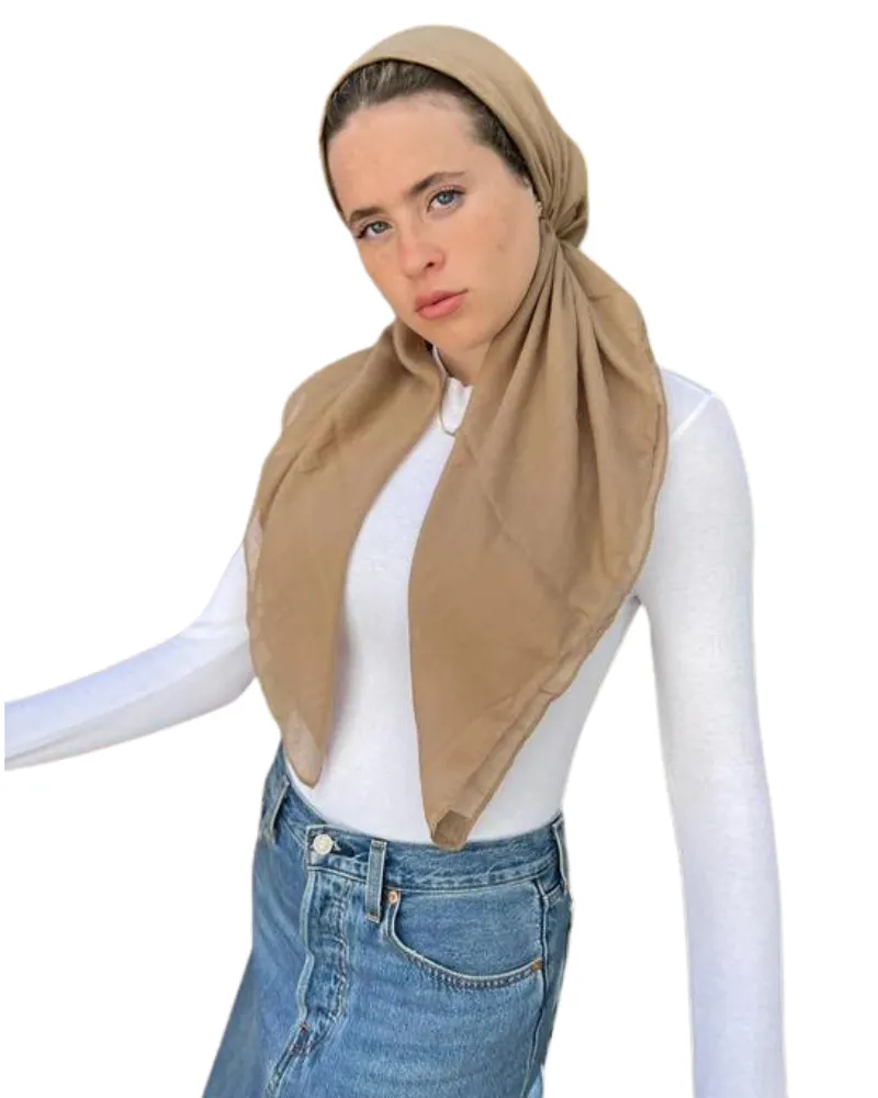 Scarf Bar Classic Tan Pre-Tied Bandanna with Full Grip