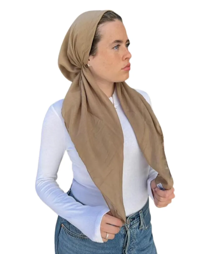 Scarf Bar Classic Tan Pre-Tied Bandanna with Full Grip