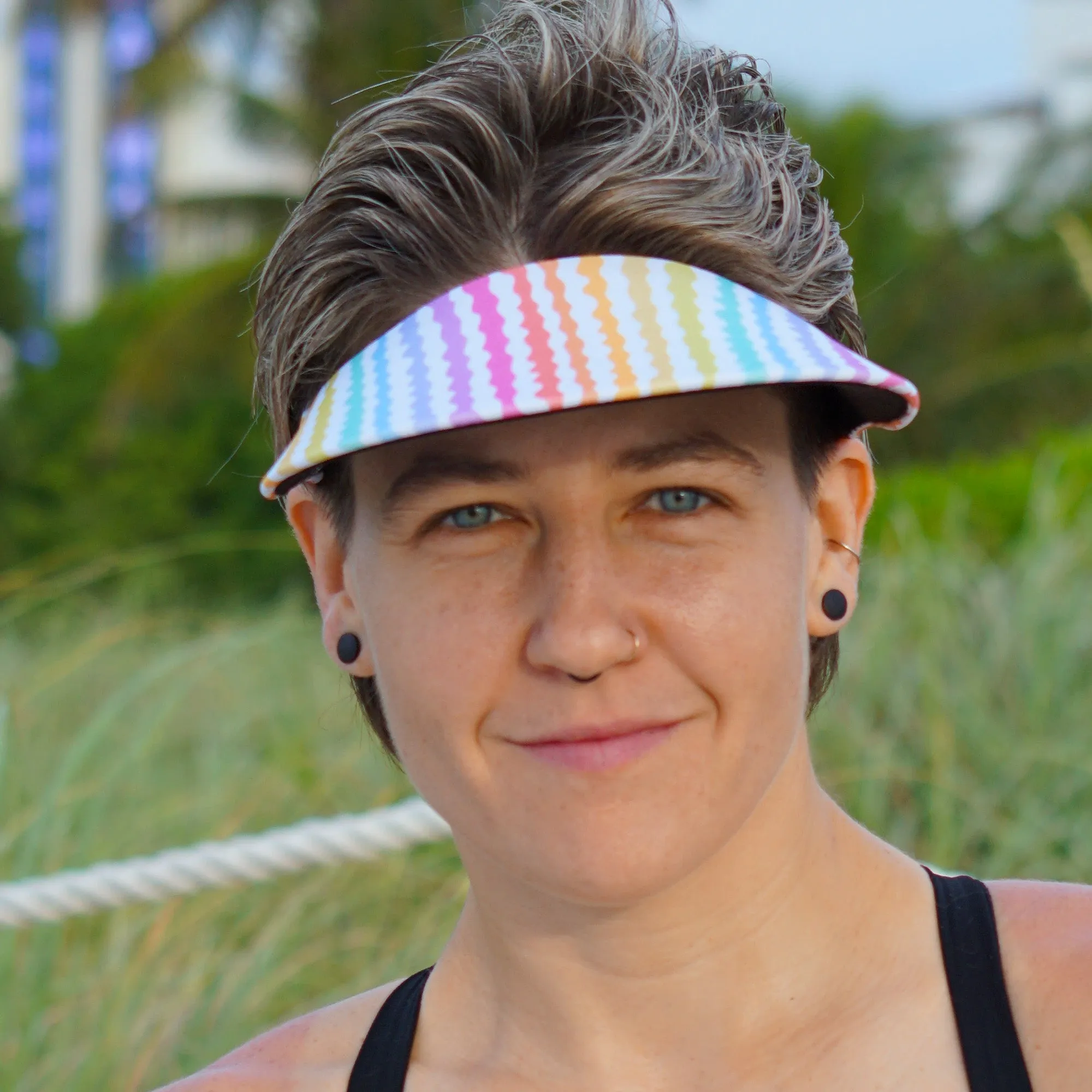 Square Brim - Rainbow Stripes
