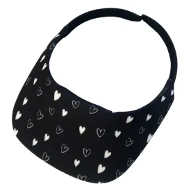 Square Brim - Sketchy Hearts Black w/ White