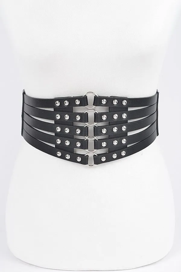 Studded Waist Elastic Belt