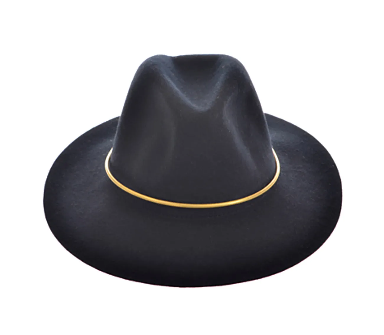 Wool Felt Fedora, Brass band. Boho Medium-Wide Brim Hat, Rancher Hat, Western Style Hat. Black, Grey or Burgundy