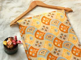 Yellow & Orange Geometric Soft Cotton Muslin Fabric