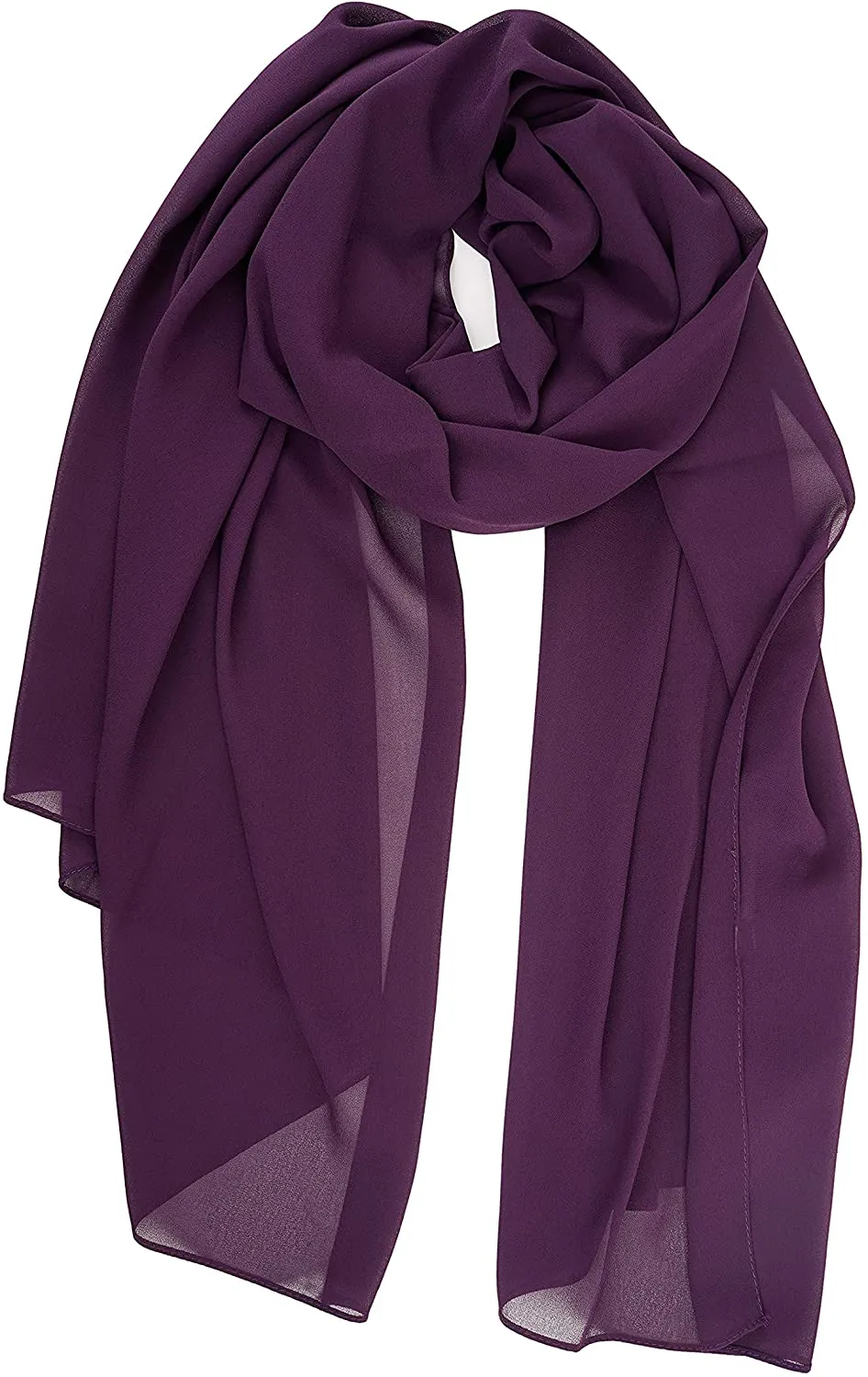YOUR SMILE for Women Lightweight Breathable Solid Color Soft Chiffon Long Fashion Scarves Sun-Proof Shawls Wrap